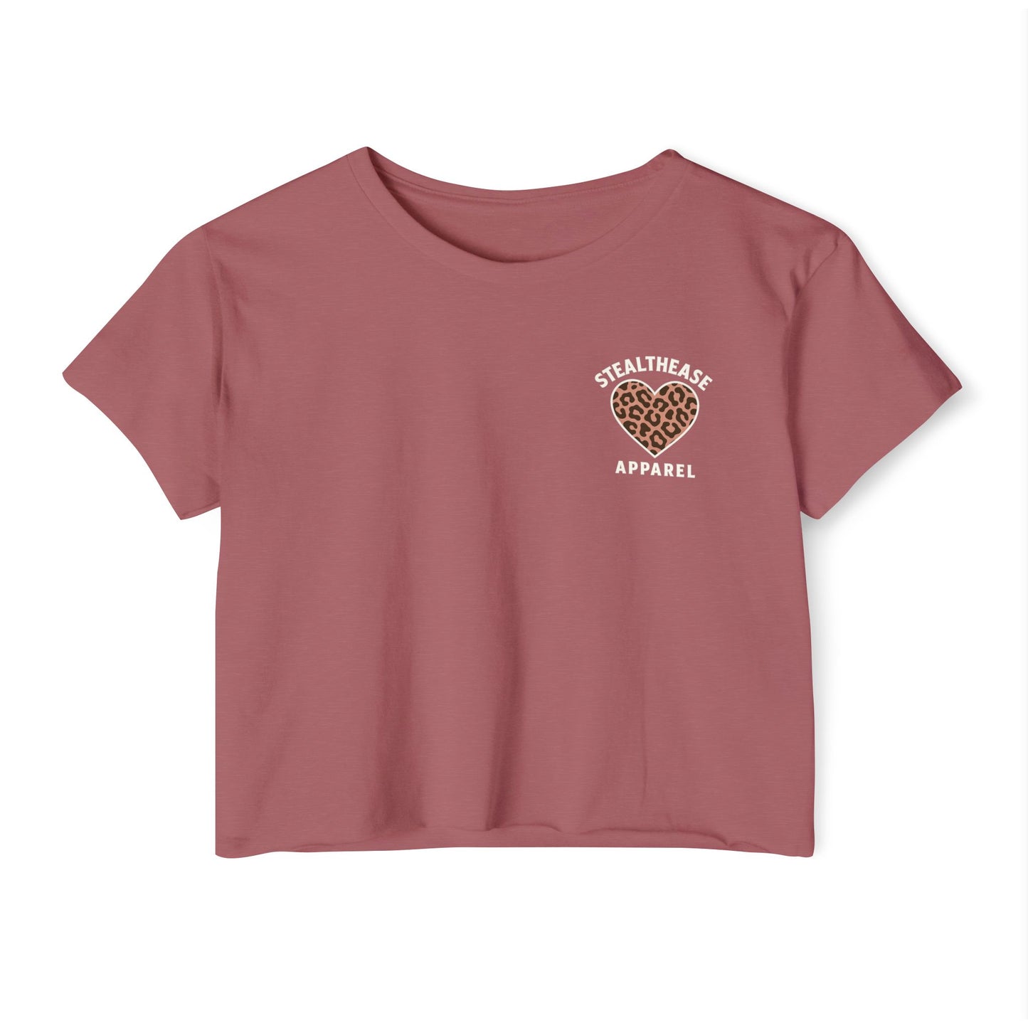 Stealthease Leopard Heart Crop Top, Festival Wear, Summer Top, Boho Chic Style, Casual Outfit, Gift for Her